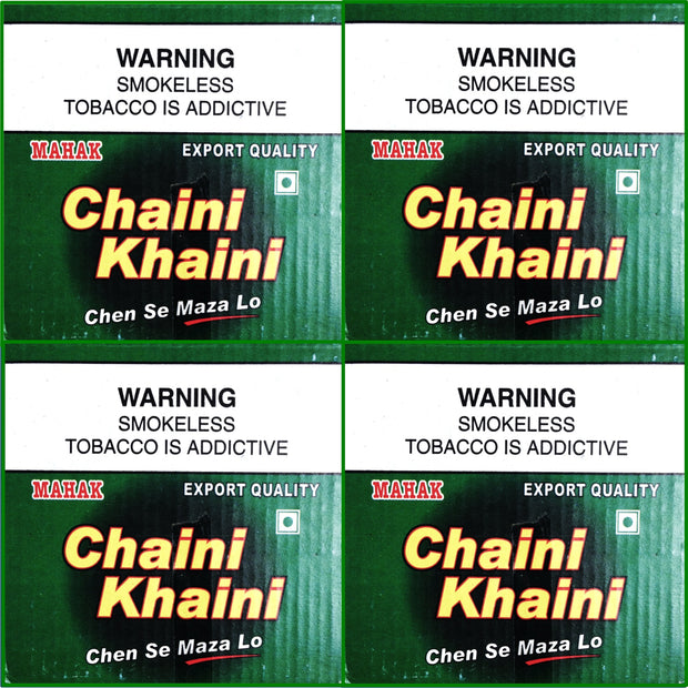 4 Boxes Chaini Khaini Best Indian Tobacco 20 x 4.5g Each